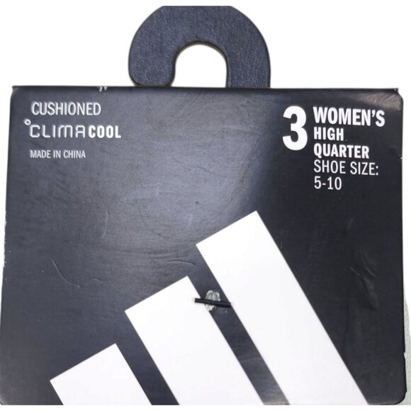 Adidas Womens High Quarter Cushioned ClimaCool Socks 3-Pack Shoe Size 5-10 - Picture 2 of 8